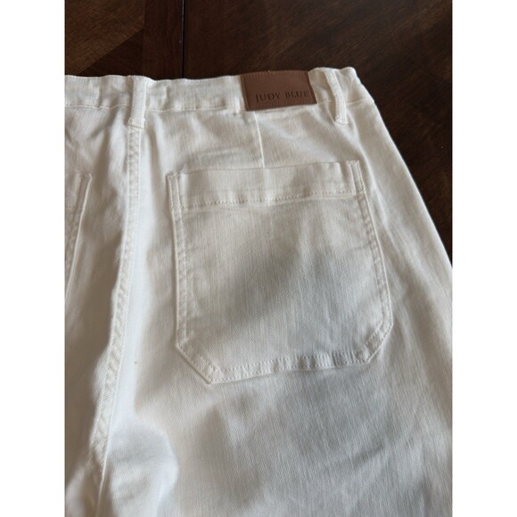 Judy Blue JB88812 Plus White Cuffed Jogger Jeans High Rise Drawstring Size 16W - Picture 3 of 9